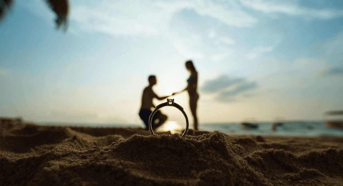 Engagement Ring Styles - Proposal and Ring on a Beach