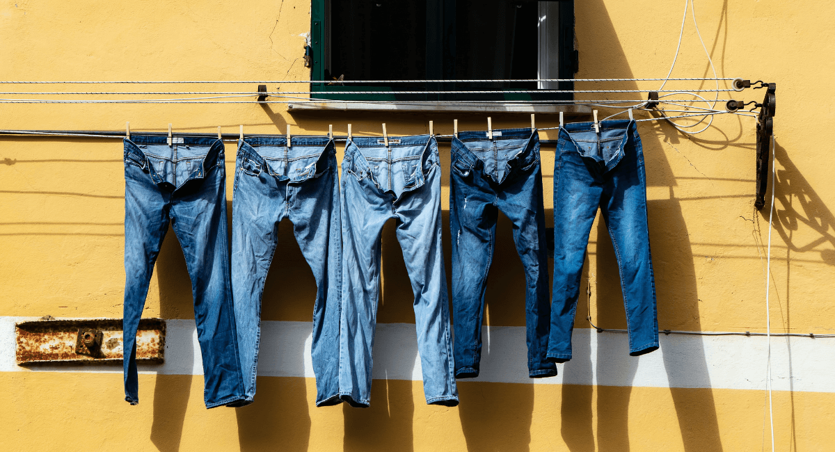 Sustainable Fashion Statistics - Air drying jeans